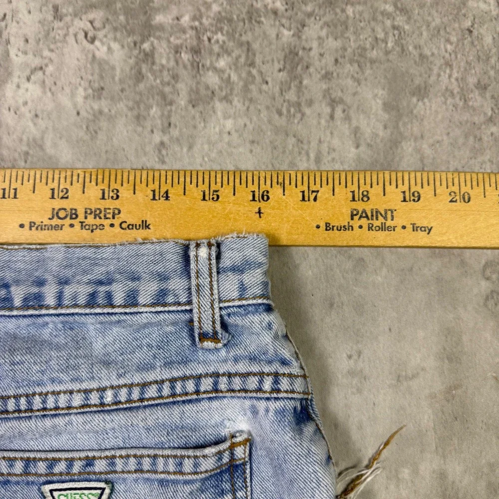 Vintage Guess Jeans Georges Marciano Light Wash Distressed Denim 36 USA Made